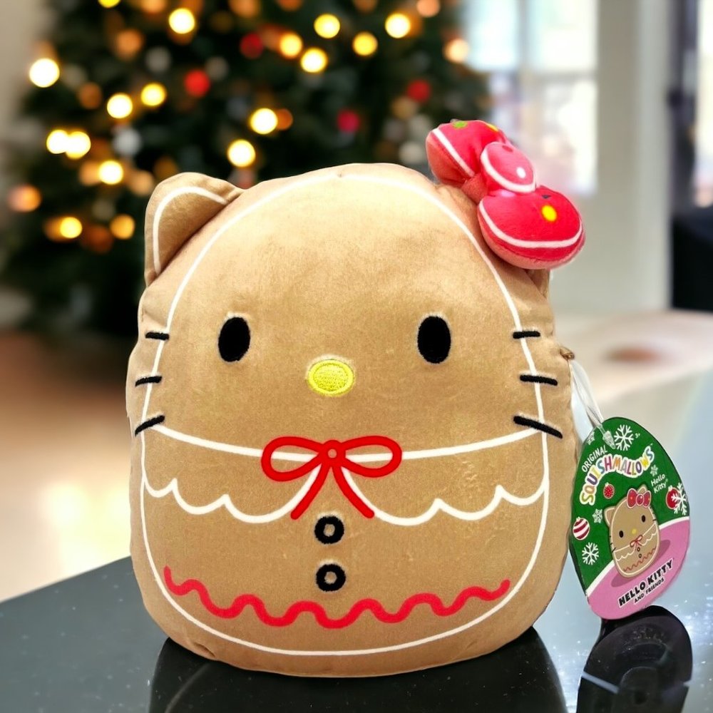Squishmallow Kellytoy Plush Sanrio Hello Kitty 8" Hello Kitty Gingerbread NWT
